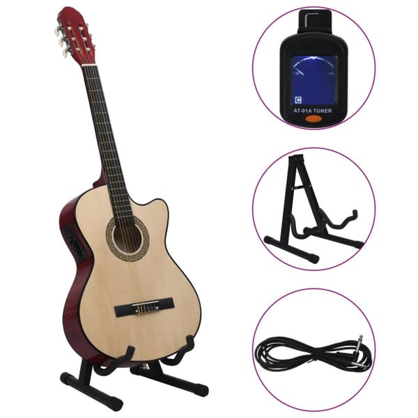 Gitarr 12 delar med EQ-pedal 6 och strängar western