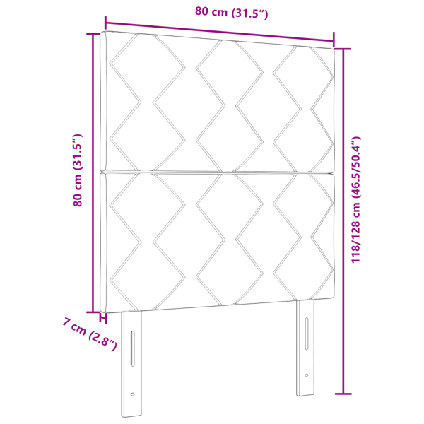 LED huvuddyna Mörkblå 80 cm Sammet