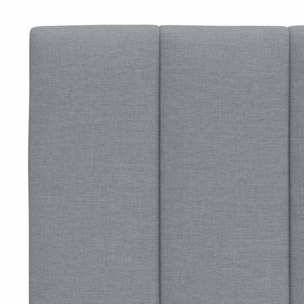 Bed Frame without Mattress "Hanko" Light Grey 120x200 cm Fabric
