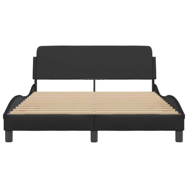 Bed Frame "Dover" Black 140x200 cm Faux Leather