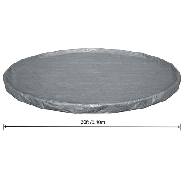 Bestway Pooltäcke Ø6,1 m Rund Polyester Grå