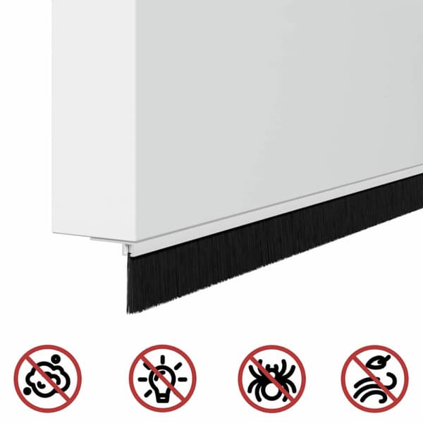 Självhäftande dörrborstlist 6 pcs Vit 100 cm Aluminiumlegering