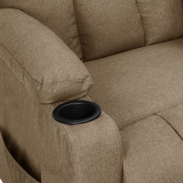 Elektrisk massagefåtölj taupe tyg