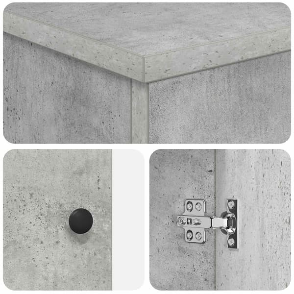 Badrumsmöbelset Betonggrå Konstruerat trä