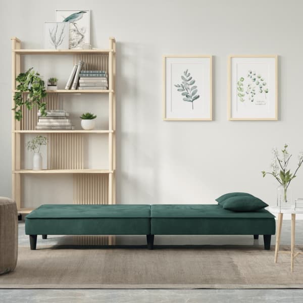 Bäddsoffa mörkgrön sammet
