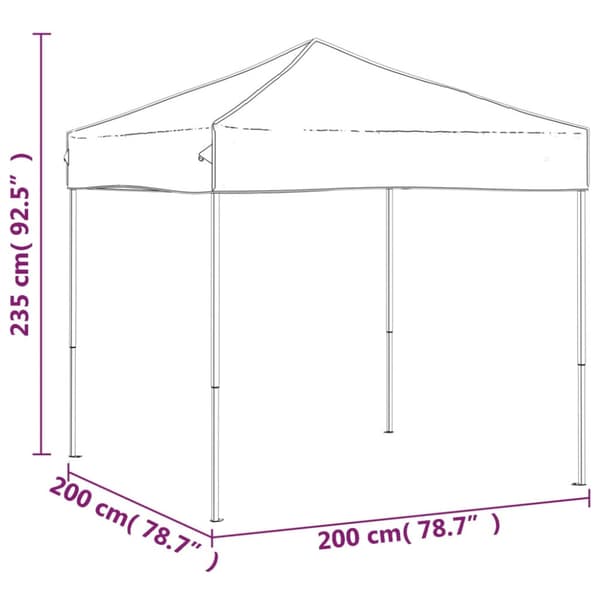 Hopfällbart partytält gräddvit 2x2 m