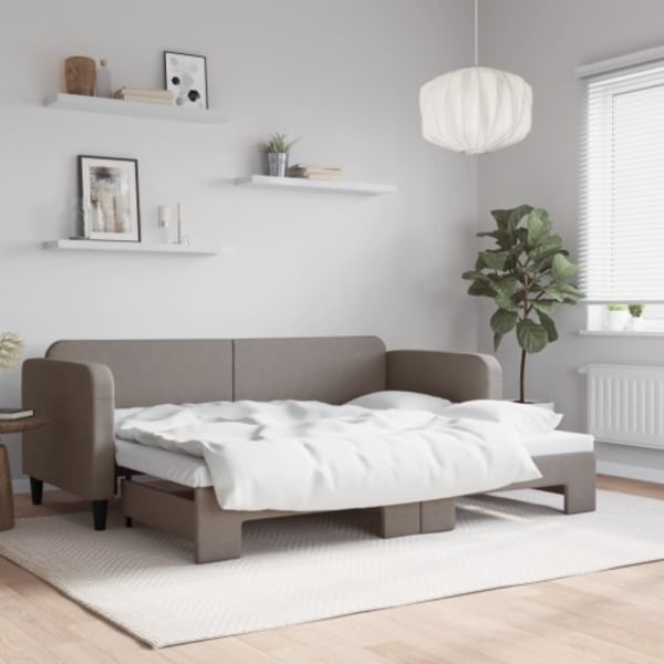 Dagbädd utdragbar taupe 80x200 cm tyg