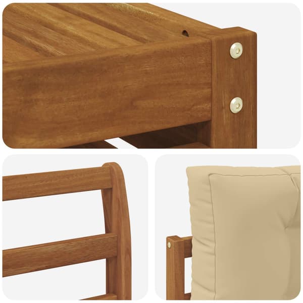 Utomhussoffset med kudde 8 pcs Naturlig och Beige
