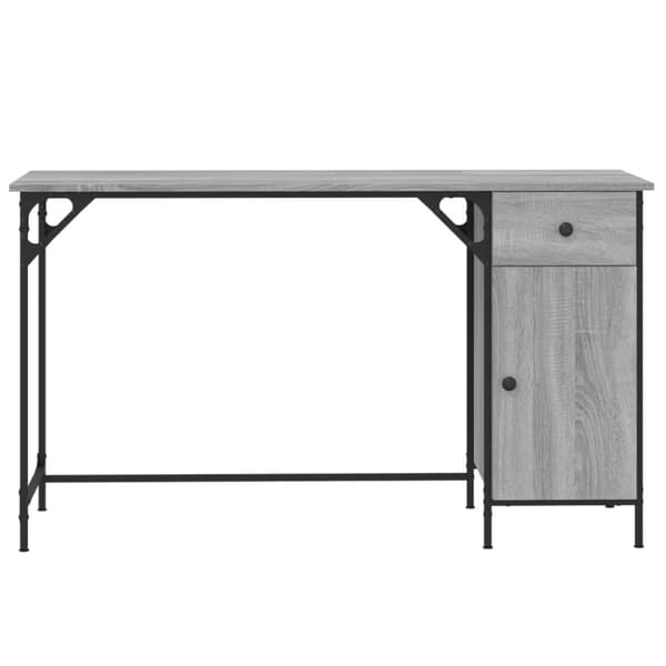 Datorskrivbord grå sonoma 131x48x75 cm konstruerat trä