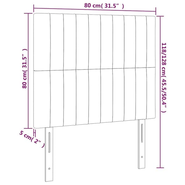 Sänggavel LED mörkgrön 80x5x118/128 cm sammet
