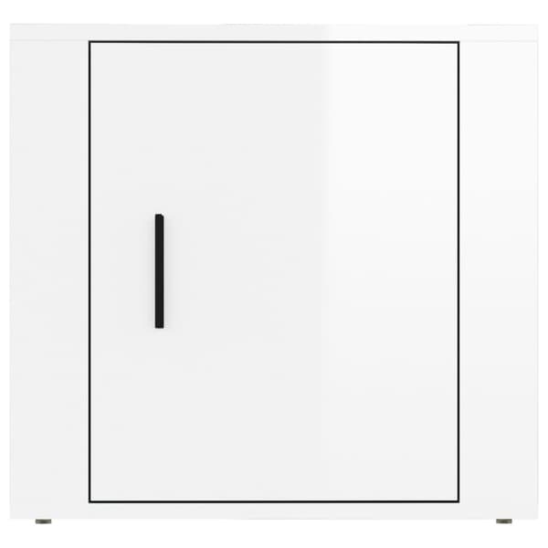 Sängbord vit högglans 40x35x47 cm