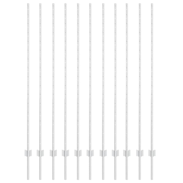 Stängselstolpe 11 pcs Silver 150 cm Stål