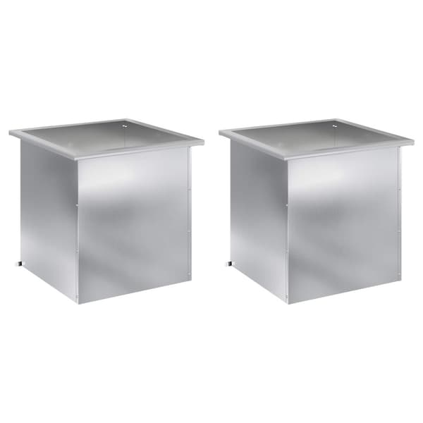 Odlingslåda med LED 2 st Silver 50 x 50 x 48 cm