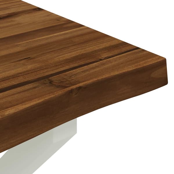 110 x 55 x 75 cm Massivt Akaciaträ Naturlig och vit Rektangulär