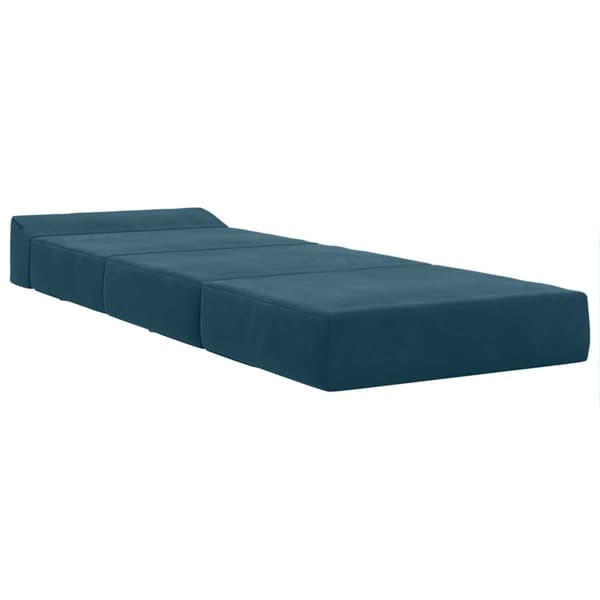 Fällbar Soffbed Blå 200 x 70 x 10 cm Sammet