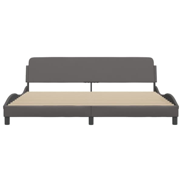 Bed Frame "Dover" Grey 200x200 cm Faux Leather