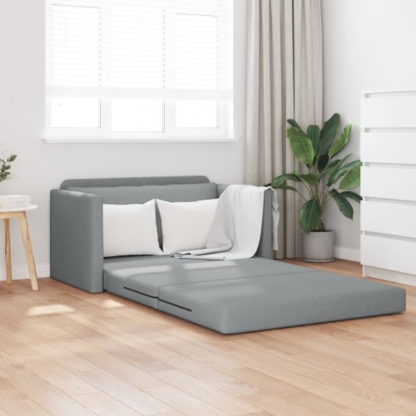 golvsoffa säng 2-i-1 ljusgrå 124x71x78 cm tyg