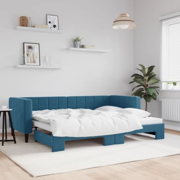 Dagbädd utdragbar blå 80x200 cm sammet