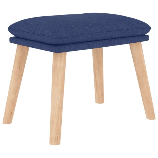Vilstol med fotpall blå tyg