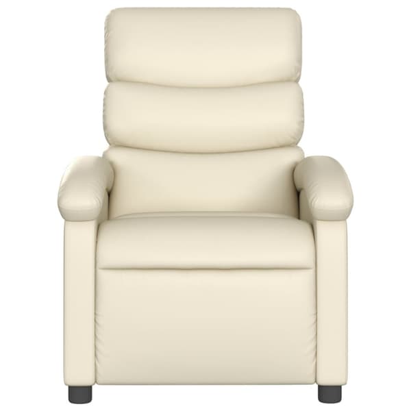 Massagefåtölj krämfärgad konstläder
