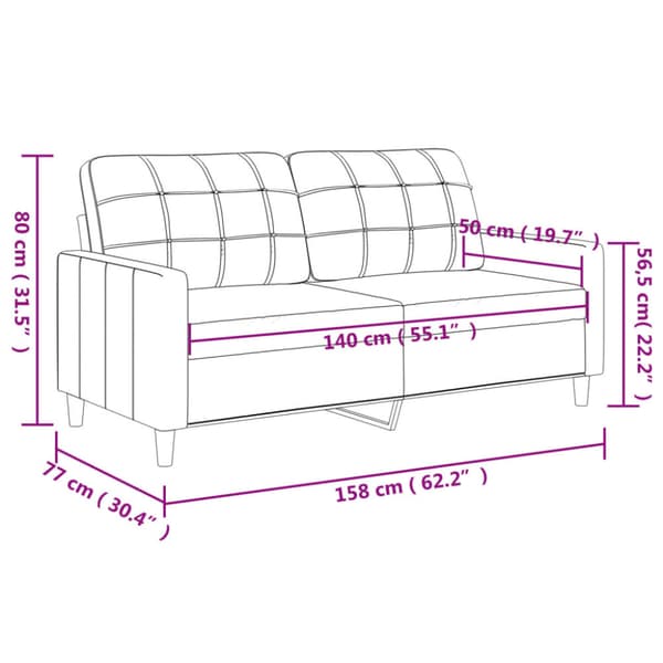 2-sitssoffa taupe 140 cm tyg