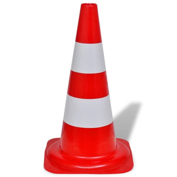 10 Trafikkoner röd och vit 50 cm