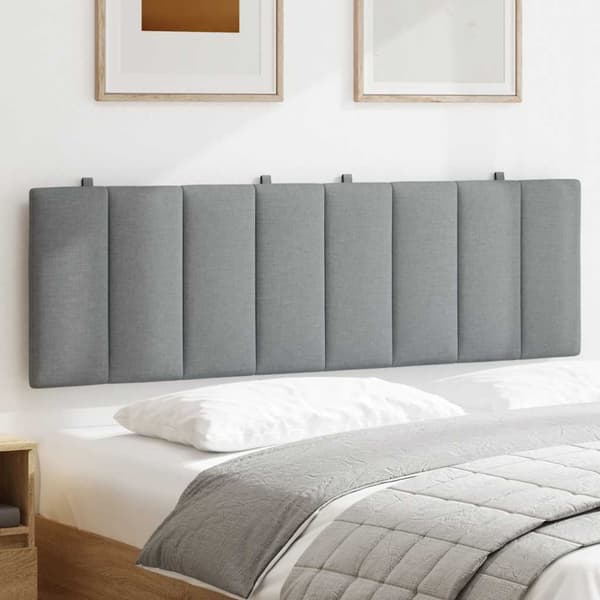 Headboard Cushion "Hanko" Light Grey 160 cm Fabric