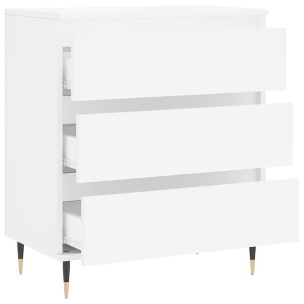 Byrå vit 60x35x70 cm konstruerat trä