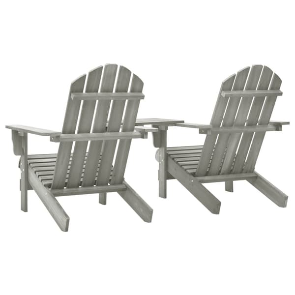 Adirondackstolar med bord massivt granträ grå