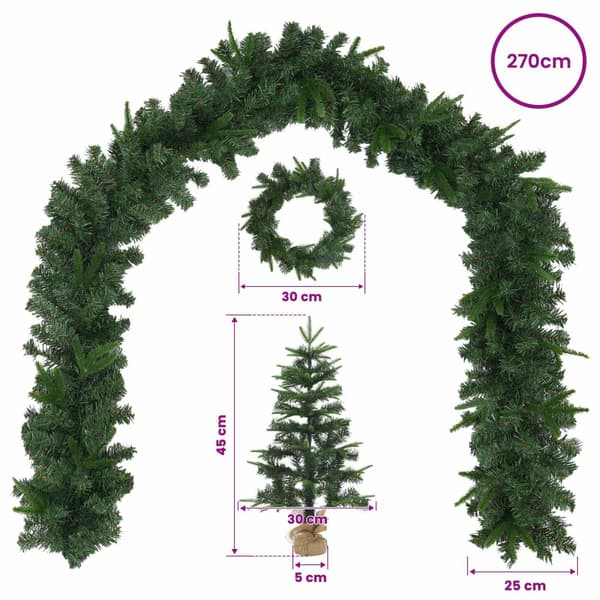 Mini-julgransset 45 cm PVC och PE Grön