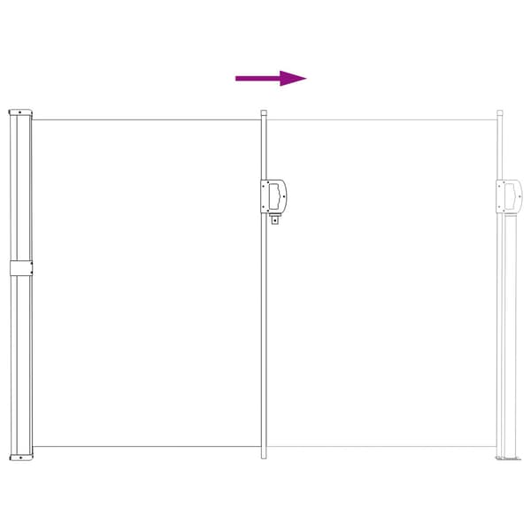 Utfällbar sidomarkis Grå 300 x 160 cm Polyester