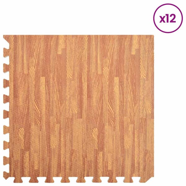 Poolmarkduk 12 pcs Brun 4,32 ㎡ EVA-skum