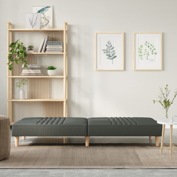 Bäddsoffa mörkgrå tyg