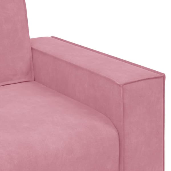 Soffgrupp med dynor 2 delar rosa sammet