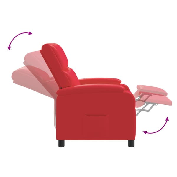 Recliner Röd Konstläder