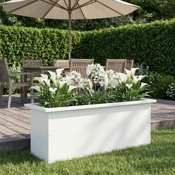 Odlingslåda med LED Vit 30 x 80 x 30 cm Stål