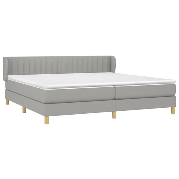 Ramsäng med madrass ljusgrå 200x200 cm tyg