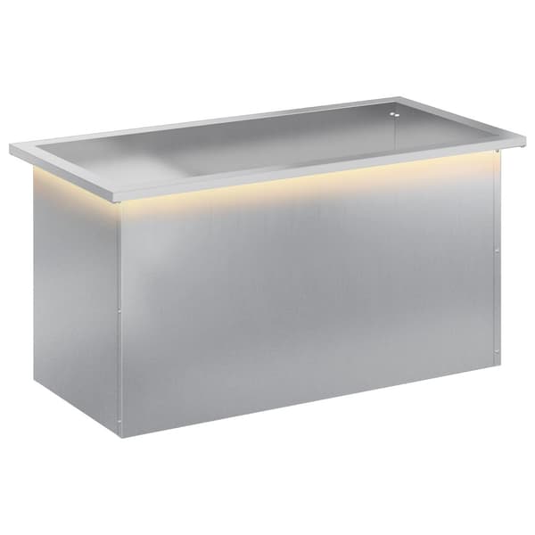 Odlingslåda med LED Silver 40 x 80 x 40 cm Galvaniserat stål