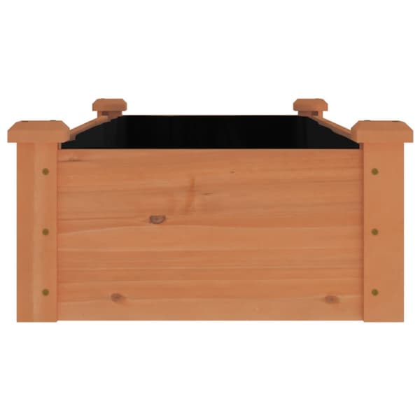 Odlingslåda med foder brun 120x45x25 cm massivt granträ