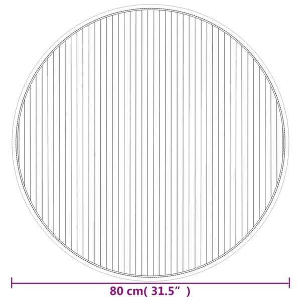 Matta rund svart 80 cm bambu