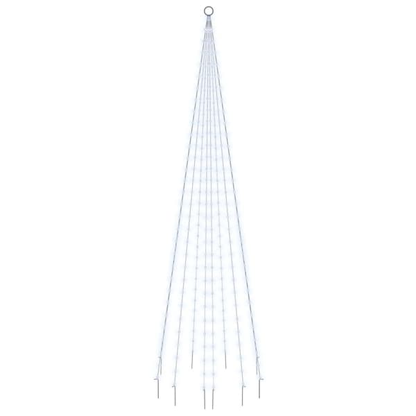 Julgran på flaggstång kallvit 310 LEDs 300 cm