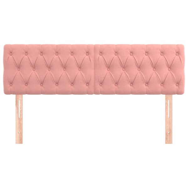 Sänggavlar rosa 144x7x78/88 cm sammet