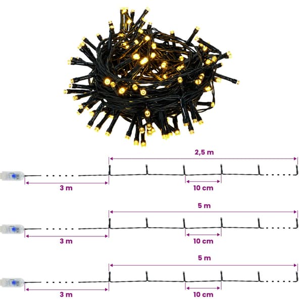 Mini-julgransset 90 cm 175 LED-lampor Varmvit PVC och PE