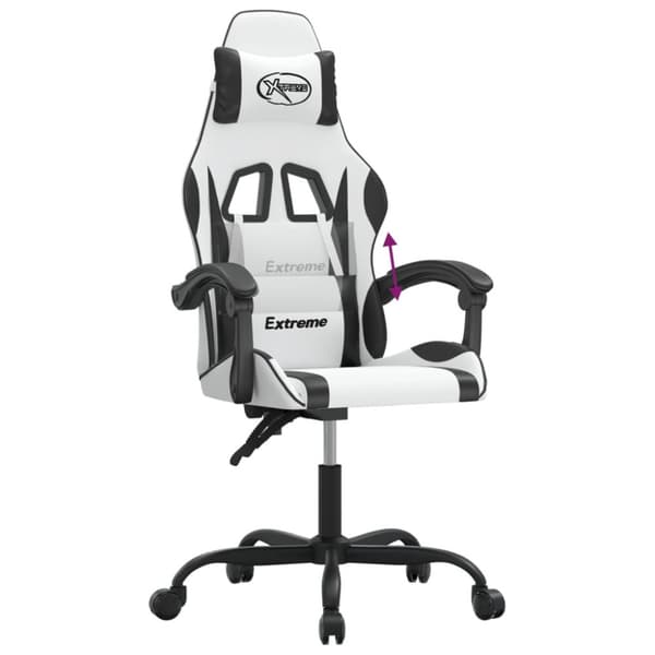 Gamingstol vit och svart konstläder