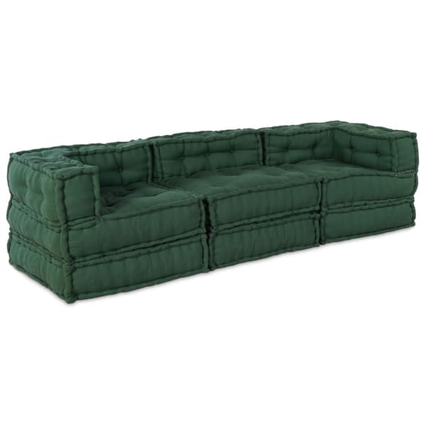 Modulsofa enhet 3 pcs Grön Tyg
