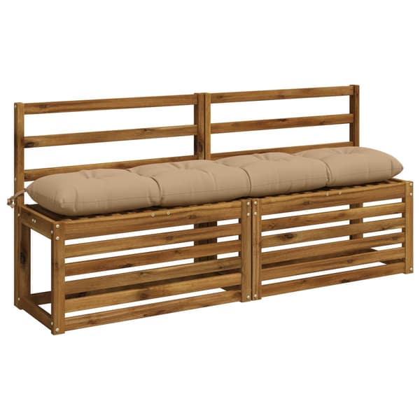 Bänk Kuddar VIANEN 2 st 100% Polyester Sand 160 x 30 x 12 cm