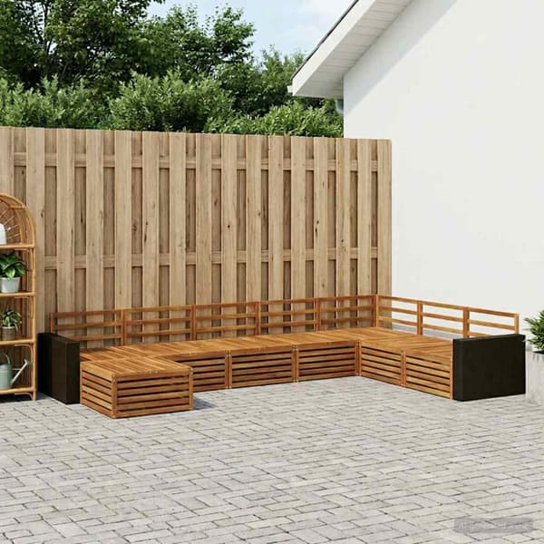 Utomhussoffset 8 pcs Naturlig