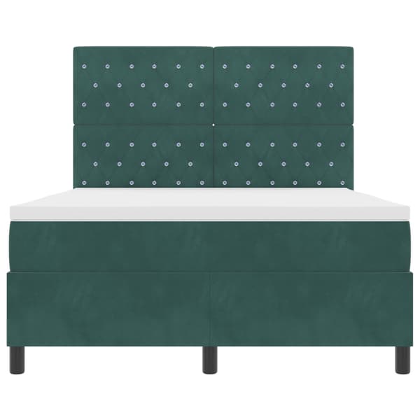 Bäddfjäder med madrass Mörkgrön 140 x 190 cm Sammet