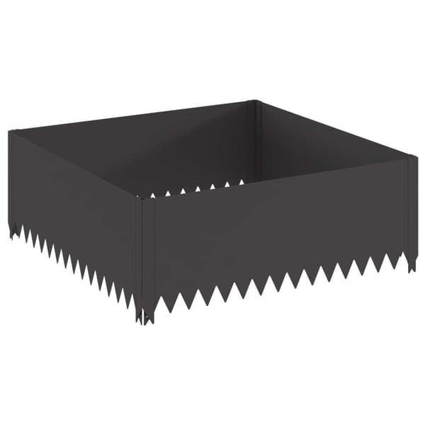 Kant för gräsmatta 4 st 100 x 100 x 35 cm Stål Svart