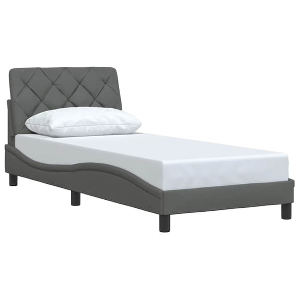 Bed Frame without Mattress Dark Grey 80x200 cm Fabric